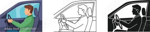 Driving safety tips and guidelines for new drivers and experienced drivers car driver safety illustration