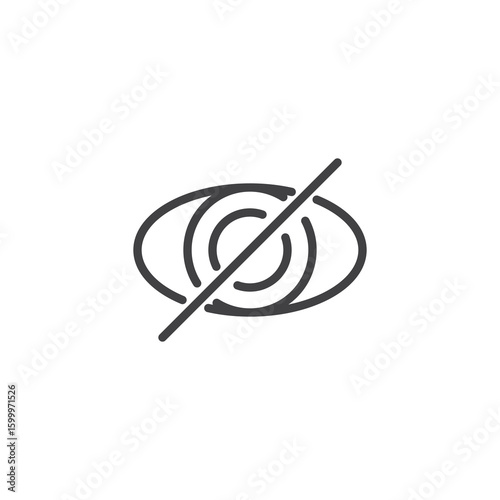 Eye with slash privacy line icon