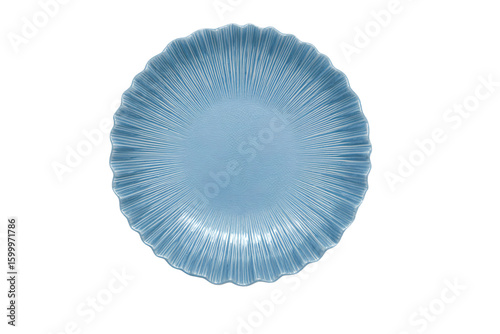 a blue plate with a white background