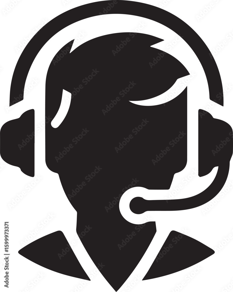 Obraz premium headset vector flat icon