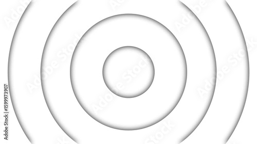 Abstract White Circular Background  Animation. White Color Design Circles Zooming in with Overshoot Bounce