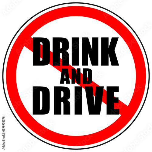 Drink and drive sticker label vector