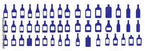 Collection of wine bottle silhouettes