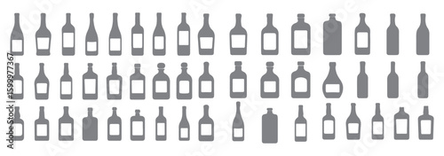Collection of wine bottle silhouettes