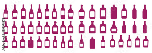 Collection of wine bottle silhouettes