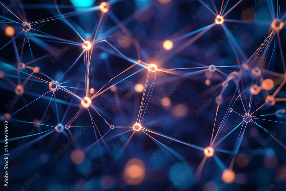A picture showing a close up of a complex network A picture showing a close up of a complex network