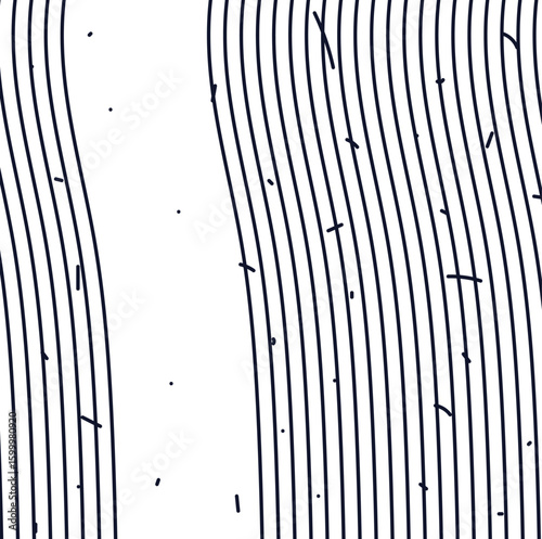 Striped, smoothly curving texture with voids and dots.