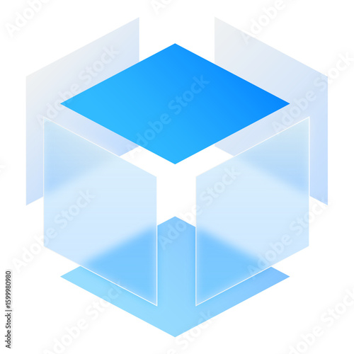 3D Box Rectangle Glassmorphism UI Icon Sign and Symbol Design Illustrator Png Svg	

