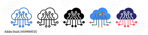 Internet Of Things Multiple Style Icon Set Collection.  