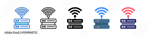 Wireless Connectivity Multiple Style Icon Set Collection.  