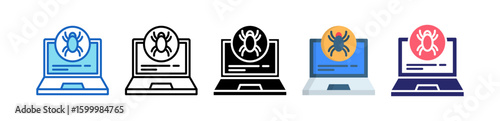 Cyber Attack Multiple Style Icon Set Collection.  