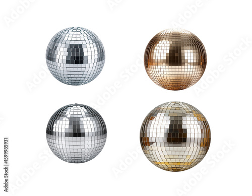 Shiny disco ball isolated on white background.
