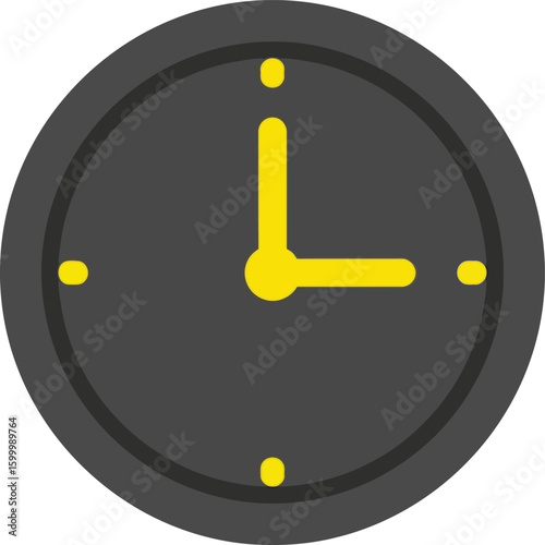 Modern Minimalist Clock Icon Design