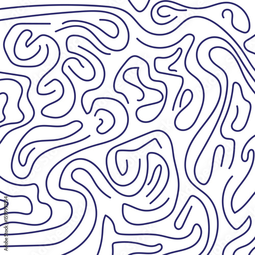 The texture consists of sinuous wavy and inward-curving lines. Imitation of a labyrinth or convolutions of the brain.