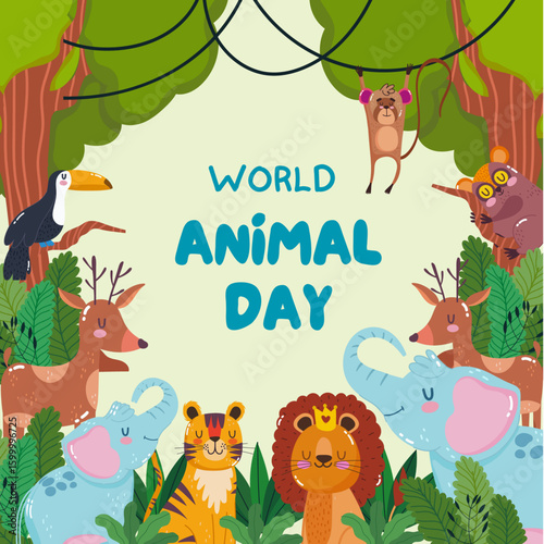 Creative  world animal Day Background Design – Vibrant Welsh Culture