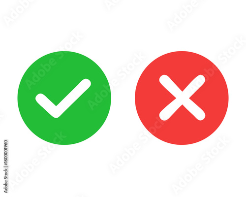 yes and no buttons vector icon
