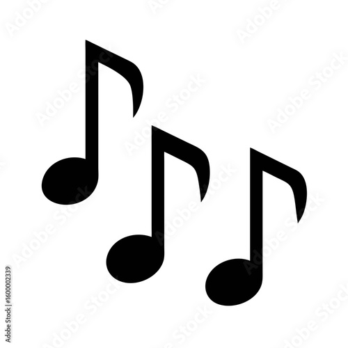 Music notes, song, melody or tune flat vector icon