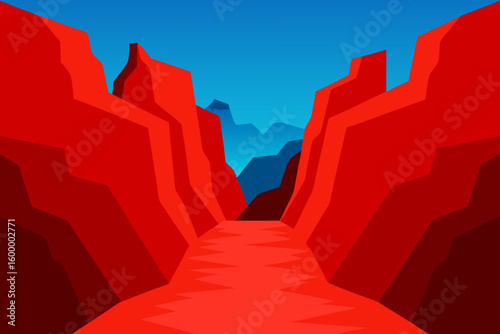 quiet canyon with red rocks