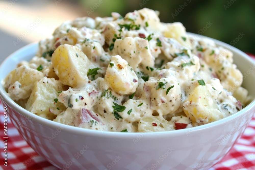 Delicious and Fresh Potato Salad with Herbs, Perfect for Summer BBQs Delicious and Fresh Potato Salad with Herbs, Perfect for Summer BBQs