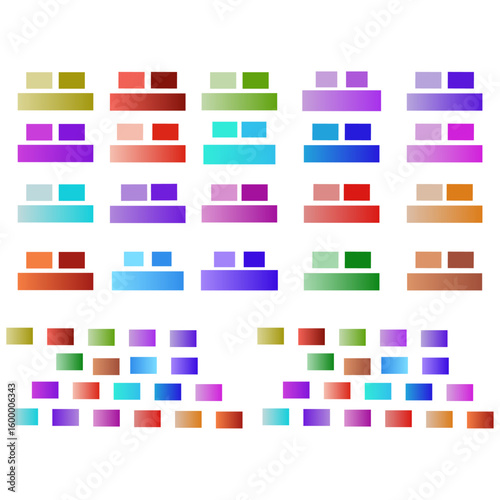 Colorful abstract geometric shapes and vector icons for digital design and art concepts