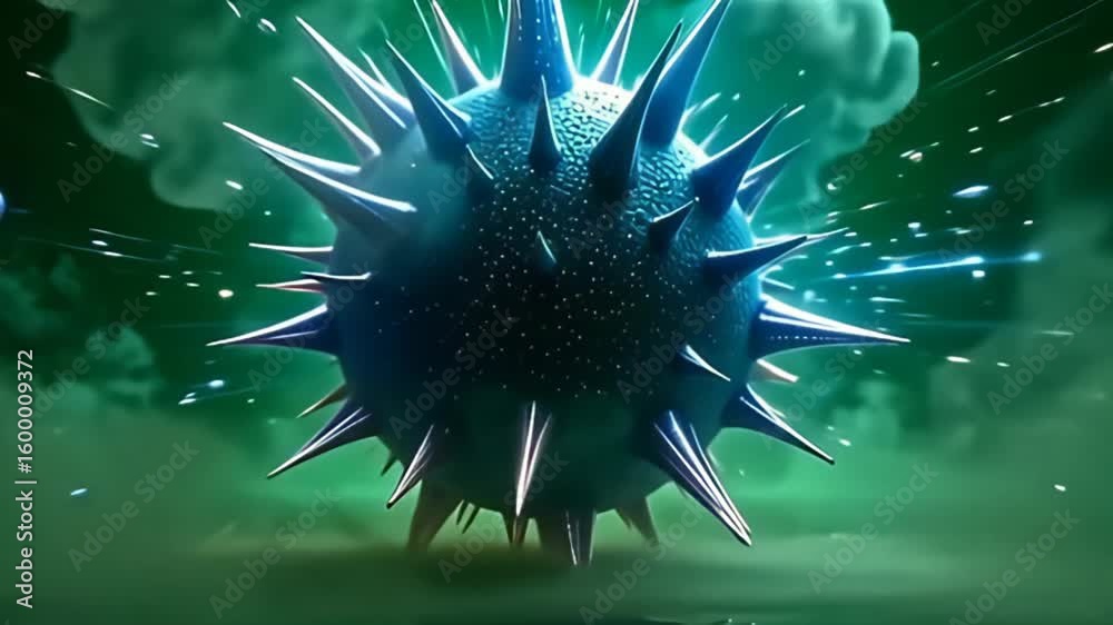 As if born from a stars explosion, a shimmering spikeball of noise hazy abstract pulses unfolds into a myriad of shapes and colors, each transition marked by captivating movements against a