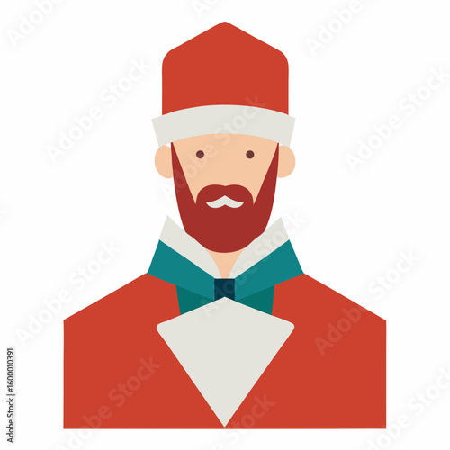 Festive Christmas Caroler on a White Background vector illustration