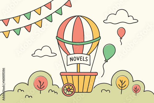 Festival Book Balloon Cart