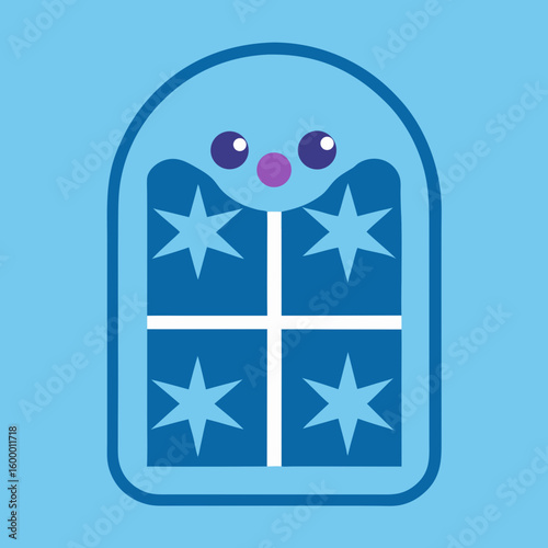 Ice Covered Frozen Window vector illustration