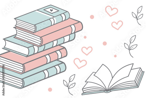 Minimalist Book Stack Pattern