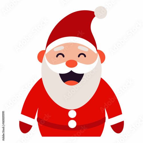 Laughing Santa Claus Character on White Background vector illustration