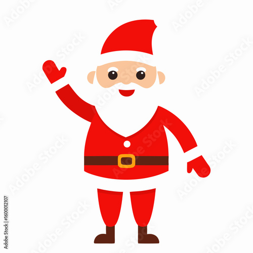 Friendly Waving Santa on a White Background vector illustration