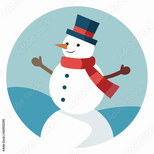 Winter Snowman Activity on a White Background vector illustration