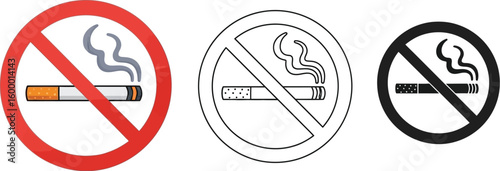No smoking sign vector illustration for health and safety awareness campaign and public spaces design
