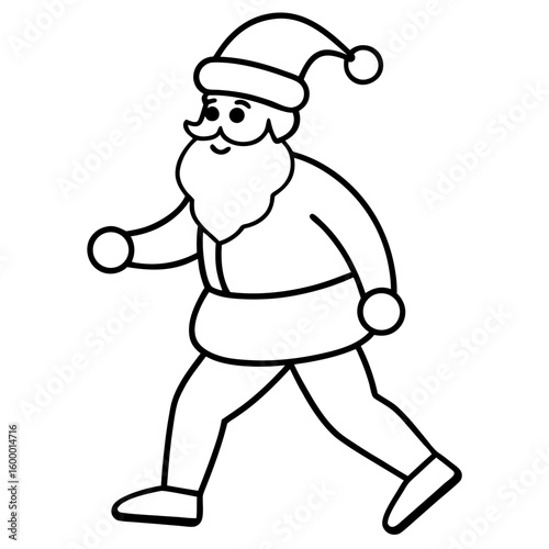 Walking Santa on a White Background vector illustration