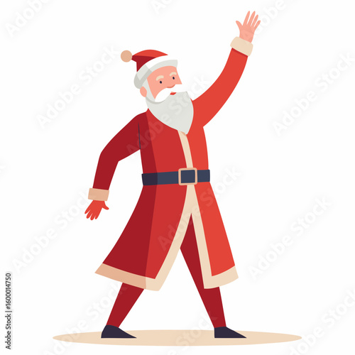 Waving Santa Claus on a White Background vector illustration