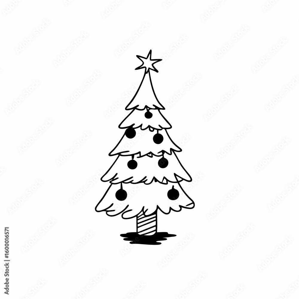 Fototapeta premium Christmas Tree Graphic in a Flat Style vector illustration