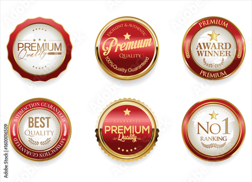 Realistic elegant sale and premium quality frame badge and label vector collection Luxury royal design vector illustration
