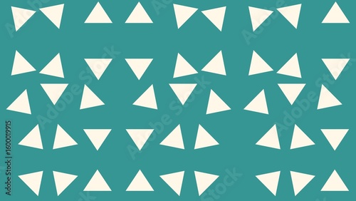 A pattern of white triangles on a teal background