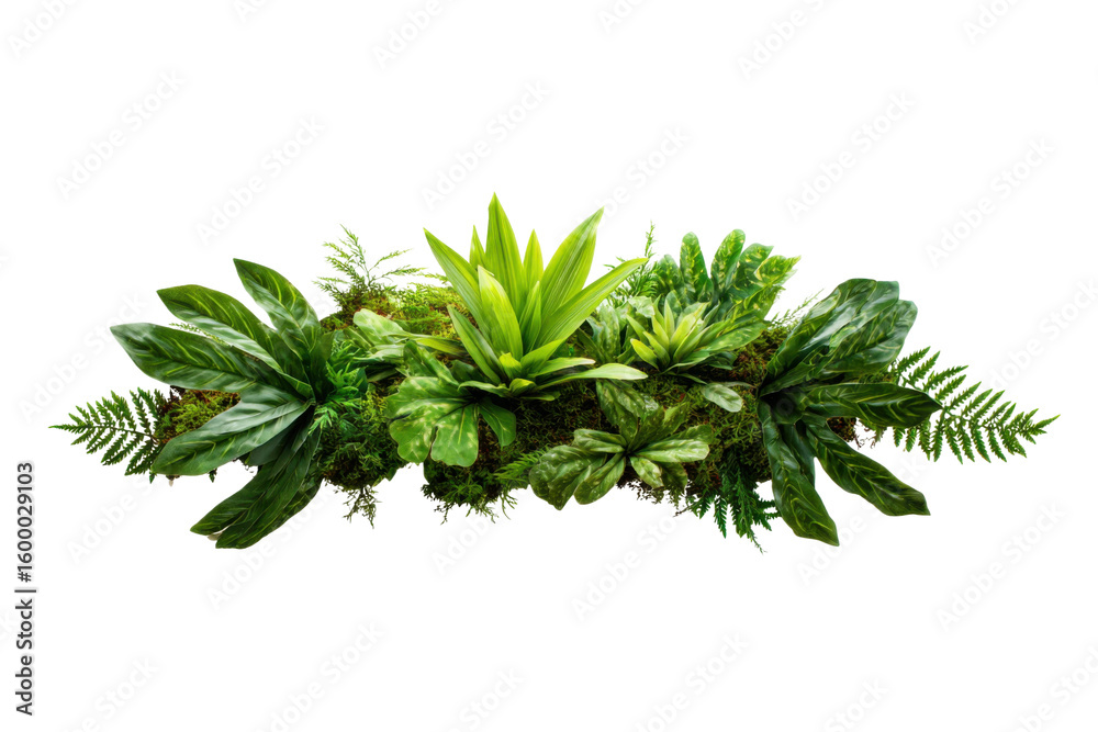 Fototapeta premium Lush green plant arrangement indoor space botanical decor relaxed view. Isolated on transparent background, png.