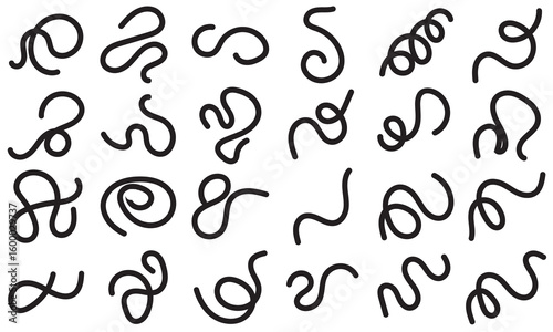 Minimalist squiggle-style  in bold on a light . Repeating playful loops form a visual rhythm.  Pictograms and infographics for mobile apps. vector illustration.