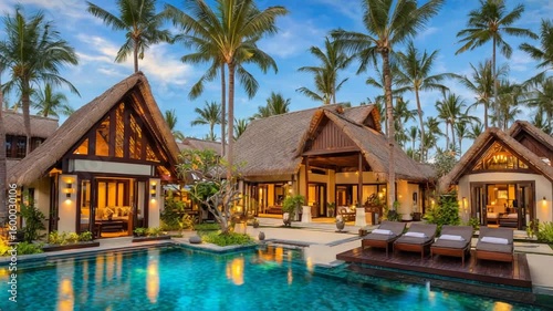 Wallpaper Mural Luxury Tropical Resort with Private Villas and Swimming Pool in a Lush Paradise Landscape Torontodigital.ca