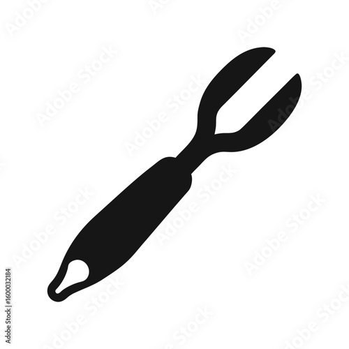 Black silhouette illustration of a kitchen utensil for cooking food on a white background