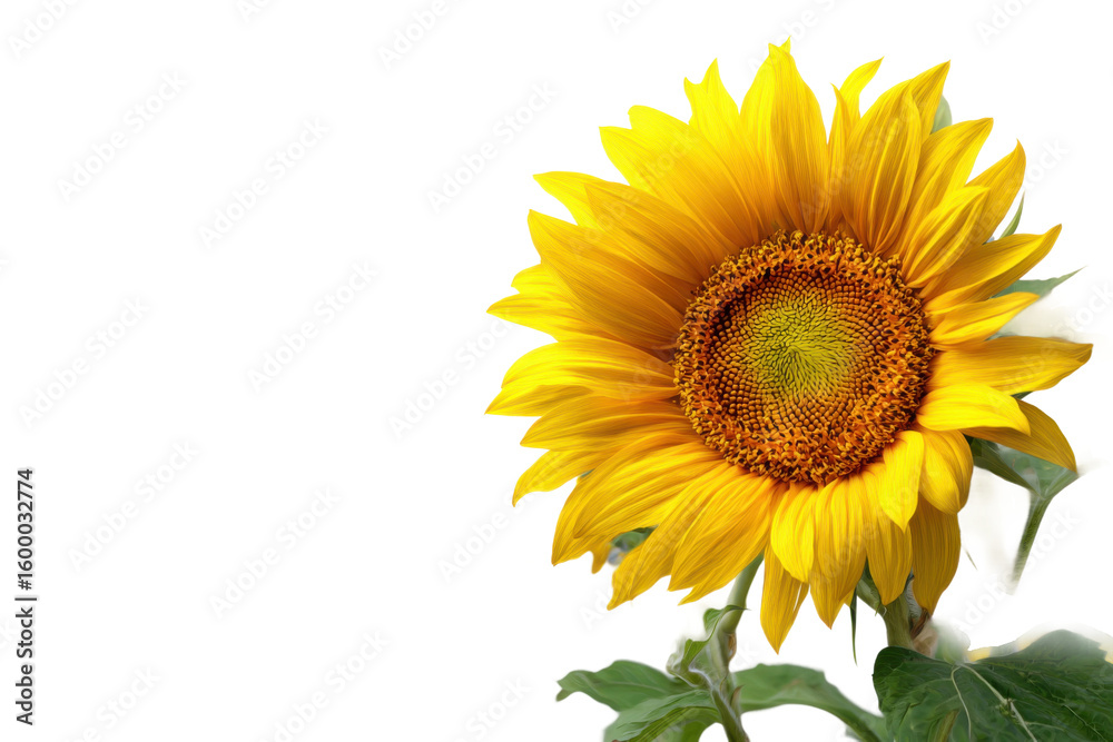 Fototapeta premium Captivating sunflower blooms in nature. Isolated on transparent background, png.