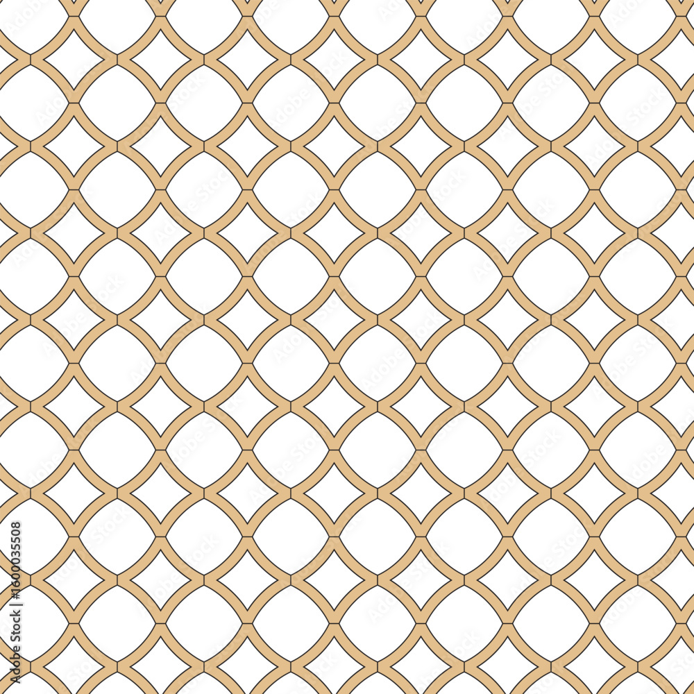 Naklejka premium Elegant interlocking geometric lattice pattern with diamond and oval shapes