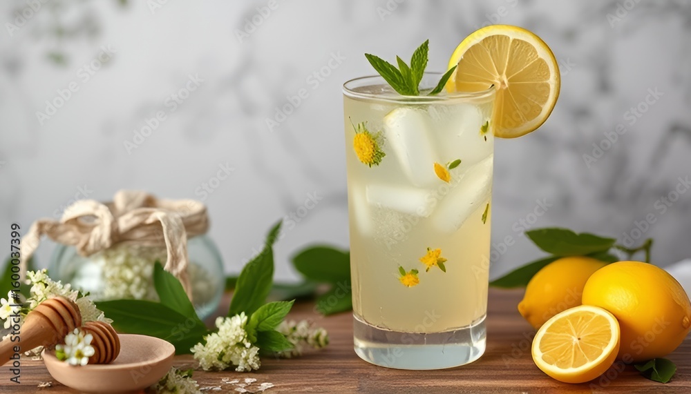 Fototapeta premium Elderflower and Lemon HoneyFloral with a citrus twist