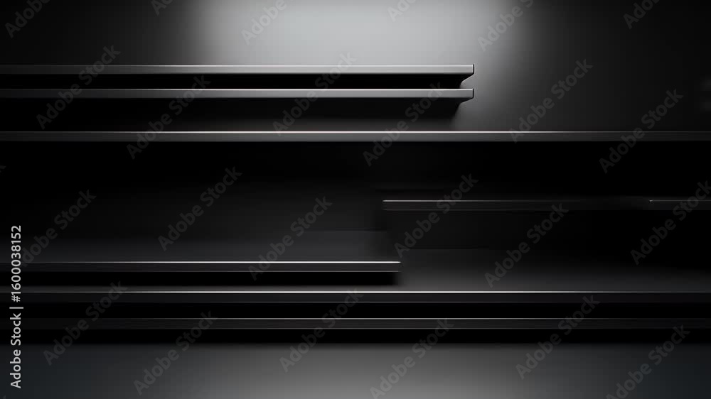 Modern dark gray shelves and platform