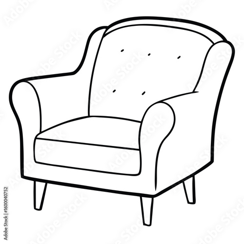 Illustration of a comfortable armchair isolated on white background