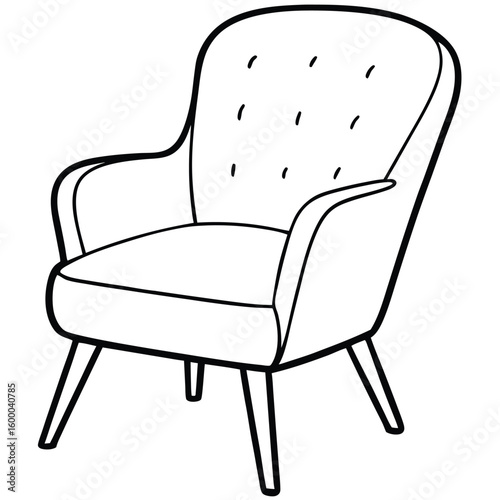 Illustration of a comfortable armchair isolated on white background