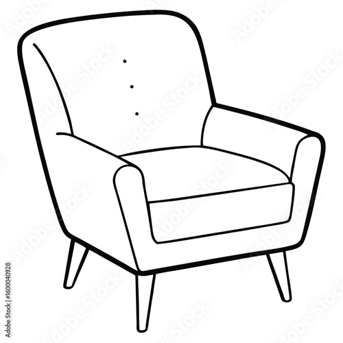 Illustration of a comfortable armchair isolated on white background