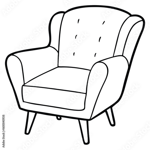 Illustration of a comfortable armchair isolated on white background